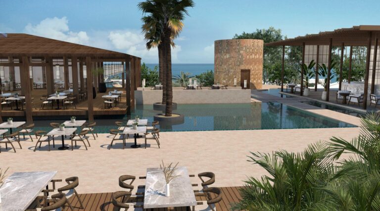 Außenansicht mit Pool und Restaurants (Modellbild) (3)