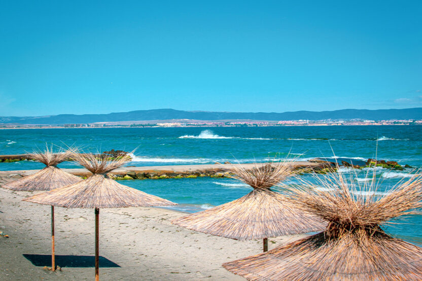 Strand in Pomorie in Bulgarien