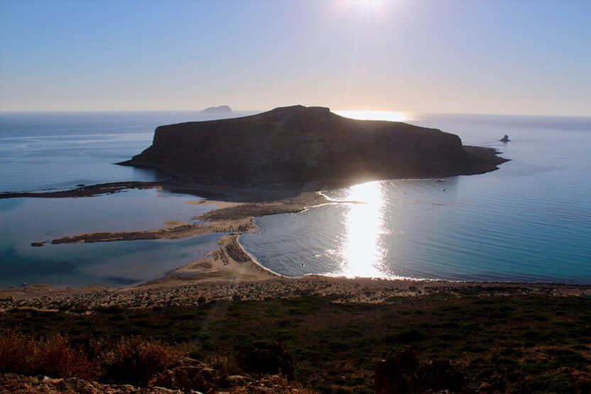 Die Lagune von Balos auf Kreta während der Abenddämmerung