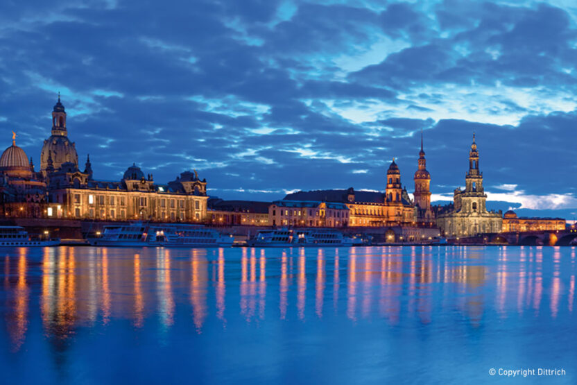 Dresden Silhouette am Abend