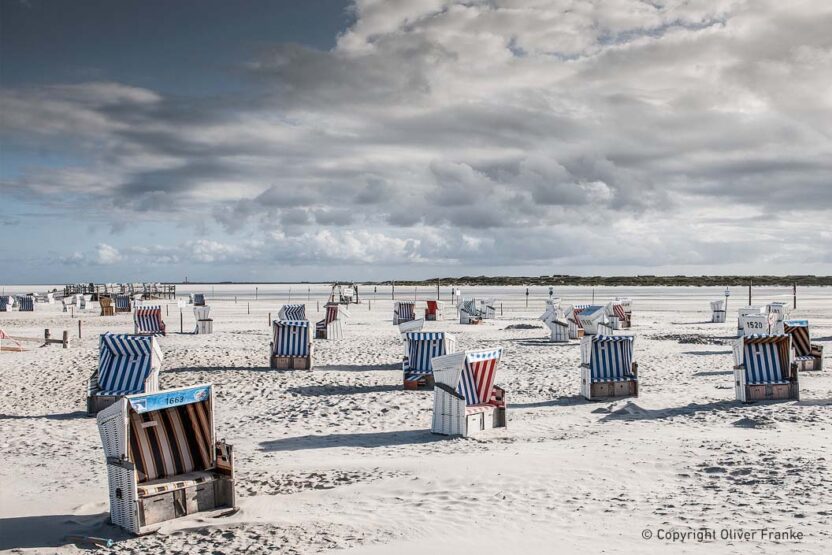 Strandkörbe am Strand von St. Peter Ording