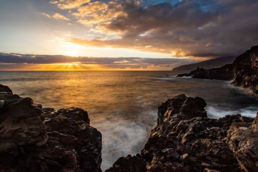 Sonnenuntergang am Strand von La Palma